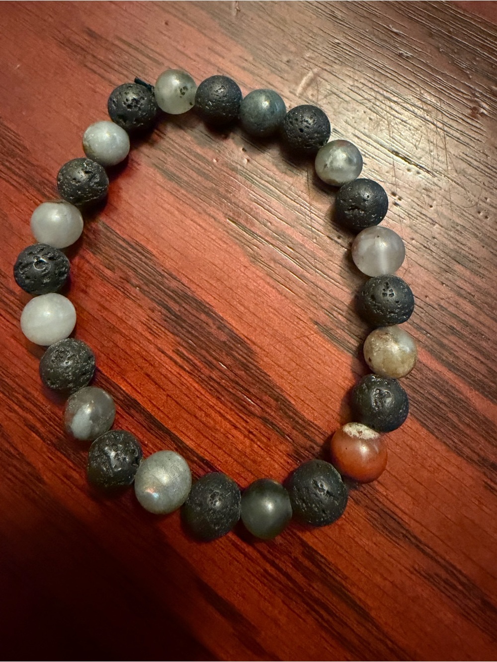 ✴️New✴️ Lava Stone w Bloodstone Stretch Bracelet (4/$20)